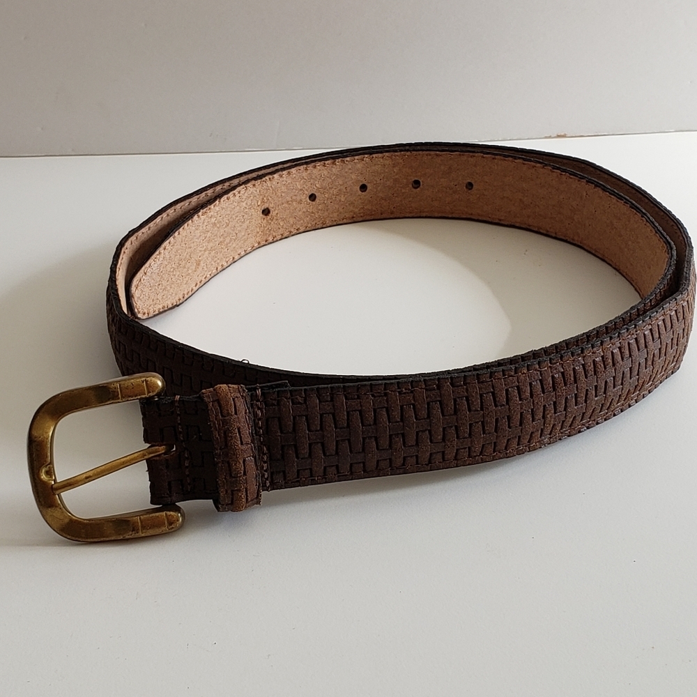 Brown Genuine leather Woven belt